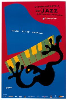 a poster with an image of a lizard playing the piano on it's side