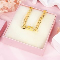 Material: Copper. Color: Gold. Process: Gold plated.  Chain Length: 14",16",18",20",22".  Recipient: Women, Mom, Wife, Girl Friend, Children.  Product Type: Personalized Jewelry.  Gift Type: Necklace.  Occasions: Valentine's Day, Mother's Day, Christmas, Birthday, etc.  Necklace Type: Necklace.  Brand: Silviax Jewelry. Item: 2023NE0035 Trendy Cuban Link Jewelry Gift, Personalized Gold Curb Chain Jewelry Gift, Personalized Gift Gold Jewelry With Curb Chain, Personalized Gold Curb Chain Jewelry, Personalized Gift Gold Curb Chain Jewelry, Gold Curb Chain Jewelry For Personalized Gifts, Elegant Personalized Chain Link Necklace, Personalized Gold Cuban Link Jewelry, Elegant Jewelry With Curb Chain For Personalized Gift