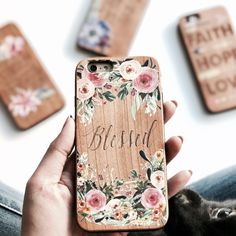 BLESSED - Wood Phone Case Cell Phone Car Mount, Phone Deals, Encouragement Gifts, Wood Case, Wooden Case