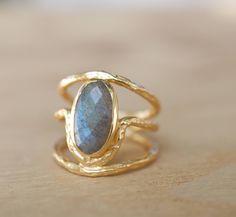 Gold Plated 18k Labradorite * Gemstone Ring * Handmade *Statement * Natural  Organic* Gift for her*Jewelry*Bycila*February Birthstone*BJR061 Magical Abilities, Organic Gifts, Psychic Powers, Labradorite Ring, February Birth Stone, Metal Bands, Gold Plated Jewelry, Jewelry Plate, Base Metal