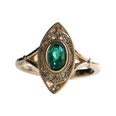 Oval Emerald Ring, Emerald Gold Ring, Lab Created Emerald, Ring Oval, Gold Stone, Emerald Stone, Oval Stone, Diamond Color, Emerald Ring