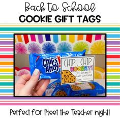 the back to school cookie gift tags are perfect for pre - k and 1st grade students