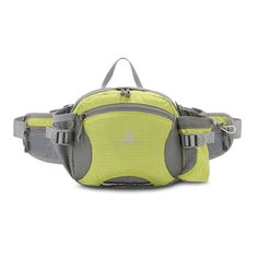 the waist pack is yellow and grey