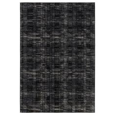 an area rug with black and grey stripes