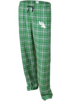 Cozy up with the Mean Green in these comfy North Texas Mean Green Kelly Green Womens Sleep Pants. The UNT Flannel Lounge Pants a perfect for lounging around or watching the game. These Sleep Pants feature a screen print team logo on left leg. Perfect fit for casual days, Flannel pattern, Adjustable drawstring waistband, Wide leg, Screen print team graphic on upper left leg, 100% Double Brushed Cotton flannel Cozy Cotton Sleepwear For Leisure, Casual Green Pants For Pajama Party, Casual Cotton Sweatpants For Pajama Party, Casual Plaid Bottoms For Lounging, Green Cotton Lounging Bottoms, Cozy Green Cotton Bottoms, Casual Plaid Lounge Pants, Casual Plaid Lounging Bottoms, Green Ankle-length Lounge Pants