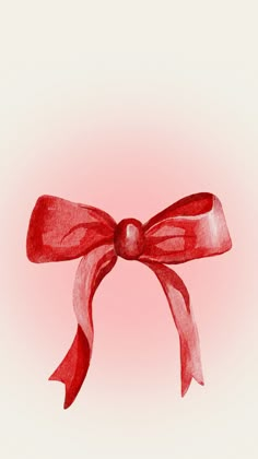 a red bow on a pink background is drawn with colored crayon pencils