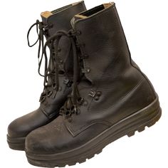 These Swiss quality leather boots are made for serious action. No matter what ugly conditions Mother Nature throws your way, you will feel confident knowing these thick leather boots will keep your feet dry. Perfect for hunting, camping, backpacking, security or law enforcement. Thick rubberized outsole with good traction. The Swiss Military has some of the best field equipment in the world. Used, good condition. Made in Switzerland. Genuine European Military Surplus Combat Boots Aesthetic, Army Shoes, Quality Leather Boots, Old Boots, Army Boots, Swiss Military, Black Combat Boots, Shoe Shine, Military Outfit