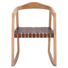 a wooden chair that is made out of wood and has stripes on the back side