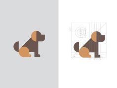 a dog is shown in two different colors