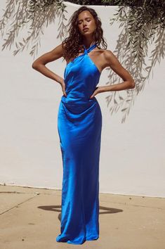 Our Kealora Maxi Dress is crafted from a luxe fabric that skims the body for a slinky sexy look, perfect for your next black tie event. Color: Royal Self: 100% Polyester, Lining: 95% Polyester, 5% Spandex Cold hand wash, hang to dry in shade. Item #RN23-5342 Please call for in-store availability. Size/Fit Model is wearing size XS. Diamond Silhouette, Runaway The Label, Maxi Tops, Dresses Royal, Maxi Dress Online, Royal Blue Dresses, Black Tie Event, Sheer Fabrics, Black Tie