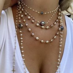 Pearl Cross Necklace, Rosary Style Necklace, Long Pearl Necklaces, Baroque Pearl Necklace, Coin Pearls, Sacral Chakra, Solar Plexus, Water Pearls, Freshwater Pearl Necklaces