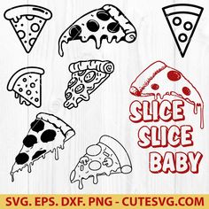 pizza slice baby svg cut files