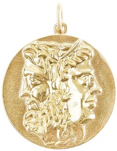 For purchase of individual charm only. Please follow this link to order a complete custom necklace or bracelet. This coin features the Roman god Janus, who is usually depicted as two-faced since he sees into the past and future. In mythology, Janus presides over beginnings and endings, gates and doorways, openings and closings...Wear yours a reminder that when one door closes, another one will soon open. The universe has our backs :) The back of this coin features the phases of the moon to remin Spiritual Coin-shaped Charms Jewelry, Spiritual Coin Charm Jewelry, Spiritual Coin Charms Jewelry, Mythological Medallion Jewelry In Gold, Mythological Engraved Round Pendant Jewelry, Mythological Style Gold Coin Pendant Jewelry, Gold Mythological Coin Pendant Jewelry, Gold Mythological Jewelry With Coin Pendant, Symbolic Large Coin Pendant Jewelry