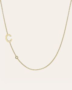 Beautifully handcrafted 14k gold asymmetrical initial and a small bezel diamond on a dainty cable link chain necklace, available in 14k yellow gold, white gold, and rose gold. This stunning piece will be you new favorite necklace. Wear it with your initial, or your loved one's. Made in L.A. Please note placement initial chart when selecting initials Initial Size: Approx. 6mm Bezel diamond: 0.03 ct. tw Clarity: VS Weight : Approx. 2 grams Ships in 3-5 business days All personalized items are Final Sale Comes gift ready in a beautiful custom Zoe Lev jewelry box Link Chain Necklace, Bezel Diamond, Chain Ring, Chain Link Necklace, Spring Rings, Link Chain, Charm Necklace, Solid Gold, Necklace Etsy