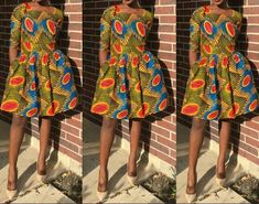 "African Ankara print two pieces set of crop top and high waisted knee length skirt handmade women clothes. vibrant multi color print. Nice outfit for all occasions Made with 100% cotton A multi color vibrant print. Contact me for other sizes or if you want different body measurements. Check the measurement before purchasing. Please take your measurements before you order. Please don't assume that you know your measurements because every store has their own size guide. Return must be within 7 da Long Dress African, Fitted Long Dress, African Party Dresses, Long Fitted Dresses, Dress African, Ankara Print, Knee Length Skirt Pencil, African Ankara, Handmade African