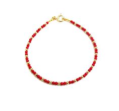 Luxurious bracelet handmade solid 14 k yellow gold beads and coral beads  UNISEX   Threaded on 24 k gold plated stainless steel wire   14 K solid yellow Gold beads solid gold not plated  Genuine non synthetic small 2.5 mm coral beads  14 k solid gold end caps  14 k solid spring closure * Casual  * By Symbolina Bracelet comes in an elegant box Thanks for visiting symbolina store Have a lucky day Item: SY 1215 To share with your friends pin it on Pinterest. Click Like to show them on Facebook. Twe Handmade Yellow Gold Plated Beaded Bracelets, Handmade Dainty Yellow Gold Beaded Bracelets, Handmade Yellow Gold Dainty Beaded Bracelets, Dainty Yellow Gold Beaded Bracelets With Faceted Beads, Dainty Yellow Gold Beaded Bracelet With Faceted Beads, Yellow Gold Beaded Bracelets With Faceted Beads As Gift, Yellow Gold Beaded Bracelet With Faceted Beads As Gift, Yellow Gold Tiny Beads Bracelet, Red Dainty Jewelry With Round Beads