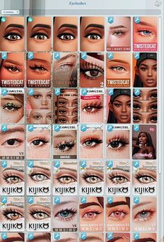 an image of various types of eyeliners on the appliance for windows