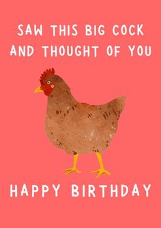 a happy birthday card with a chicken on it