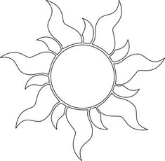 the outline of a sun with four rays