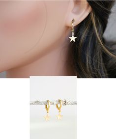 Tiny Star Dangle in 14k gold fill . Gold Star Dangle . ★Then beautiful Earrings consists of -14k gold fill 10mm lever back hook , -14k gold fill Star dangle , -Come up with ribbon gift box and -One set of Care instruction package. It could be sterling silver as well . Disc / Coin Necklace https://www.etsy.com/shop/rainbowearring1?ref=listing-shop2-all-items-count&section_id=22339280 MORE STAR JEWELRY https://www.etsy.com/shop/rainbowearring1?search_query=STAR+NECKLACE ★ What is Gold Filled? Hoop Earrings With Charm, Star Earrings Dangle, Little Hoop Earrings, Star Hoop Earrings, Hoop Earring Set, White Opal Earrings, Gold Star Earrings, Emerald Green Earrings, Earrings Star