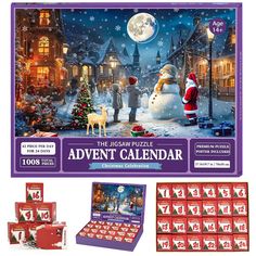 the jigsaw puzzle has been designed to look like it is on christmas eve