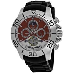 Stainless steel case, Silicone, Red and White Dial, Automatic movement, Scratch resistant mineral, Water resistant up to 20 ATM - 200 meters - 660 feet //  SP5123 White Dial Watch, Timeless Watches, Silicone Bracelets, Mineral Water, Denim Shoes, White Band, Silicon Bands, White Dial, Personalized Accessories