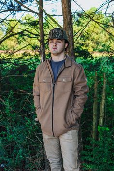 New this season, our flattering khaki shirt jacket combines so many cool details! Poly-rayon brushed knit construction features exterior pockets, snap cuffs, a leather CINCH logo label and Durable Water Resistant (DWR) finish. Cinch Jacket, Khaki Shirt, Logo Label, Mens Khakis, Shirt Jacket, Mens Jackets, Water Resistant, Exterior, ? Logo