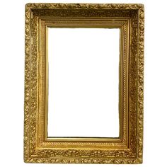 an ornate gold frame on a white background