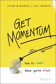 a book cover with the words get momentum written on it