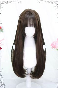 Fabric: Polyester, High Temperature Wire Color: Brown/Black Style: Sweet Clothing Type: Wig Include: Wig*1 (Any of the accessory is not included.) Cute Wigs, Brown Hair Wigs, Oc Hair, Cool Hair Designs, Kawaii Wigs, Hair Color Underneath, Long Hair Wigs, Cosplay Hair, Kawaii Hairstyles