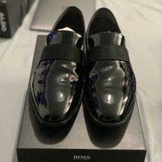 Worn Only Once. Still In Excellent Condition. Great For Weddings And Events. #Loafers #Hugoboss #Shoes #Dressshoes Hugo Boss Shoes, Boss Shoes, Patent Leather Loafers, Boss Black, Leather Loafers, Slip Ons, Loafer Shoes, Hugo Boss, Patent Leather