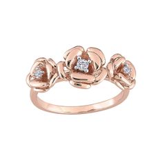 Charming and elegant, this Stella Grace flower ring complements your look beautifully. Charming and elegant, this Stella Grace flower ring complements your look beautifully.Click on this JEWELRY & WATCHES GUIDE to learn about fit, styles, materials and more! Width: 1.7 mm Metal: sterling silver Plating: 18k rose gold flash plated Finish: polished Packaging: boxedSTONE DETAILS Stone type: lab-created white sapphire Total weight: 1/10 ct. Shape: round Setting: prong Gemstones may have been treated Grace Flower, Sapphire Flower Ring, Flower Ring, White Sapphire, 18k Rose Gold, Jewelry Watches, Flash, Sapphire, Lab