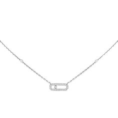 Messika Jewelry - NECKLACE DIAMOND WHITE GOLD MOVE UNO PAVÉ | Manfredi Jewels Pave Jewelry, Disney 100, Necklace Diamond, Gold Diamond Necklace, Precious Metal, Signature Design, Jewelry Creation, Watches Jewelry, Brilliant Cut Diamond