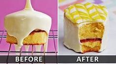 the before and after pictures show how to make cupcakes