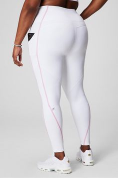 Oasis PureLuxe High-Waisted Legging Fabletics white female Activewear >> Womens >> Bottoms >> Leggings >> Full Length PureLuxe plus Yoga and Studio 4-Way Stretch/Chafe-Resistant/External Pocket/Moisture-Wicking/Pockets/UPF Protection Buttery-soft pocket style in PureLuxe High Waisted Leggings, Classic White, Moisture Wicking, Active Wear For Women, Oasis, Fabric Care, Womens Bottoms, Full Length, Perfect Fit