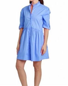 Casual, comfortable and cute! The dress that you'll be reaching for all season long. This adorable Taylor Tillman Cammie Ruffle Shirt Dress is both feminine and classic. The stretch cotton poplin dress has ruffles on the collar and skirt, as well as 3/4 length sleeves and optional roll tabs. The fabric is 97% cotton and 3% spandex. Swap out your accessories and take this plus size dress from workwear to date night in a snap TAYLOR TILLMAN Cammie Ruffle Shirt Dress In French Blue | French Blue | Dresses | Materials & Care Instructions: ['97% Cotton, 3% Spandex', 'Imported'] Casual Cotton Dress With Ruffled Collar, Spring Casual Dress With Ruffled Collar, Chic Cotton Shirt Dress With Ruffles, Casual Spring Dress With Ruffled Collar, Summer Cotton Shirt Dress With Ruffles, Blue Cotton Collared Shirt Dress, Casual Shirt Dress With Ruffle Hem For Spring, Fitted Ruffled Shirt Dress For Spring, Fitted Ruffle Shirt Dress For Spring