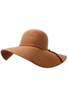 Wide Brimmed Wool Floppy Hat Vintage Wide Brim Solid Color Hat, Vintage Solid Color Wide Brim Hat, Beach Hats With Curved Brim For Fall, Wide Brim Fedora For Winter Vacation, Wide Brim Sun Hat For Winter Vacation, Brown Wide Brim Boater Hat For Winter, Chic Brown Felt Hat For The Beach, Chic Brown Felt Hat For Beach, Winter Vacation Fedora With Wide Brim