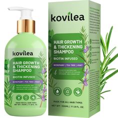 PRICES MAY VARY. Denser Healthier Hair: Transform your hair with the powerful combination of Kovilea’s shampoo infused with Biotin, Rosemary, and Castor Oil. Our shampoo will help stimulate your hair follicles which leads to enhanced hair density and thickens hair effectively, ultimately giving you thicker, healthier-looking locks. No More Irritated Dry & Itchy Scalp: Rosemary oil's natural anti-inflammatory properties soothe irritated scalps, alleviating dryness, dandruff, and itchiness. You ca Rosemary Hair Growth, Rosemary Shampoo, Rosemary Hair, Shampoo Natural, Biotin Hair Growth, Mint Shampoo, Dry Itchy Scalp, Biotin Shampoo, Stimulate Hair Follicles