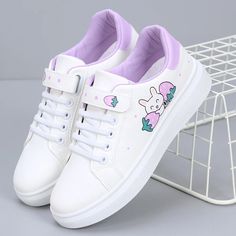 Strawberry Bunny Sneakers: Step into Whimsical Comfort and Style Elevate your footwear game with our Strawberry Bunny Sneakers, a delightful fusion of playful charm and comfort. These sneakers are not just shoes; they're a sweet statement piece that combines the freshness of strawberries with the cuteness of bunnies. Key Features: Adorable Strawberry Bunny Design: Each step is a statement with the cute strawberry bunny embellishments. Comfortable and Supportive: Crafted with your comfort in mind Bunny Sneakers, Strawberry Bunny, Kawaii Bags, Elegant Flats, Bunny Designs, Mixed Colors, Spring And Autumn, Kawaii Fashion, Shoes Women