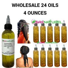 WHOLESALE 24 Rosemary Fenugreek Hair Growth oil 4 OUNCES EACH OUR POWERFUL AND INTENSE VERSION OF HAIR GROWTH OIL GREAT FOR ALOPECIA Strong hair growth, Rapid hair growth, Dandruff free hair, Scalp detox.  Suitable for all hair types, Hair breakage correction, help with receded hairlines,  help with thinned to bald edges & bald spots Ingredients: Rosemary herb, hibiscus, fenugreek seeds, castor oil, blackseed oil, grapeseed oil, rosemary oil, almond oil, biotin, peppermint oil and herbs DIRECTIO Indian Hair Growth Oil, Indian Hair Growth, Long Hair Oil, Hibiscus Hair, Best Hair Growth Oil, Baking Soda Face, Rosemary Herb, Rapid Hair Growth, Rosemary Oil