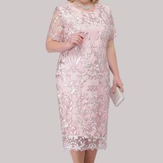 Mqtime Women Short Sleeve Elegant Lace Plus Size Dress Ladies Round Neck Peplum Dresses For Women Wedding Party Dress Gowns Outfit Party Dress Gowns, Lace Plus Size Dress, Dresses For Women Wedding, Peplum Dresses, Flower Midi Dress, Vestido Plus Size, Lantern Sleeve Dress, Fitted Midi Dress, Chiffon Dress Long