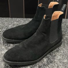 Casual Chelsea Boot With Durable Flat-Welt Construction.Upper: 100% Genuine Suedelining: 100% Genuine Split Leatheroutsole: Full-Length Natural Crepe Origin: Importedfit: This Version Of The Sonoma Chelsea Boot Fits True To Size. Black Suede Chelsea Boots Ankle-high, Black Suede Ankle-high Chelsea Boots, Winter Black Chelsea Boots With Suede Lining, Black Suede Chelsea Boots For Business, Black Suede Business Boots, Casual Slip-on Chelsea Boots With Cushioned Footbed, Casual Chelsea Boots With Cushioned Footbed For Fall, Black Suede Boots For Business, Casual Fall Chelsea Boots With Cushioned Footbed