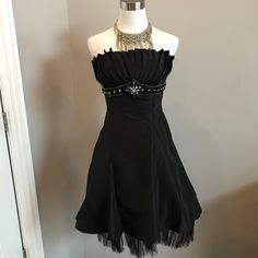 Brand New With Tags! 2000 Dress Early 2000s, 2000s Homecoming Dress, 2000s Black Dress, 2000 Dress, 2000s Dresses, Musical Dress, Style Black Dress, Black Summer Dress, Black Sparkly Dress