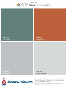 the color scheme for sherylin williams's colorsnap visualizer, which includes