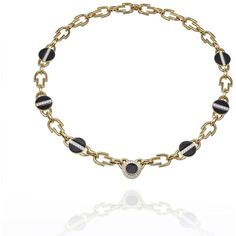 David Webb - Yellow Gold Link Black Enamel Diamond Chain Necklace Diamond Chain Necklace, David Webb, The David, Gold Link, Link Chain Necklace, Diamond Chain, Exquisite Jewelry, Chain Link Necklace, Black Enamel