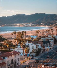 a view of the beach and mountains from an apartment building in santa monica, california