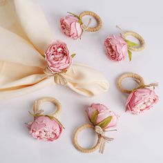 PRICES MAY VARY. 🌸【Handcraft Flower Napkin Rings】Artificial peony flower is purely handmade, the flower napkin ring diameter is 1.6 inches, match with your napkin perfectly,the brackets are made of Crafts Vine,it’s a very special design,these beautiful flower napkin rings are great to use for weddings,summer,picnics etc. 🌸【Unique Design】The design of the simulated peony style adds a lot of vibrant style to your dining table.Vivid petal and green leaves,linen material bowknot,making the napkin Rope Napkin Rings, Handcraft Flower, Flower Napkin Rings, Napkin Holder Rings, Handmade Napkins, Artificial Peony, Summer Picnics, White Peony, Flower Handmade