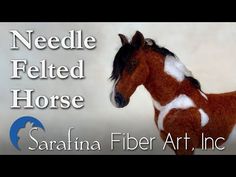 a stuffed horse is shown with the words needle - felted horse written below it