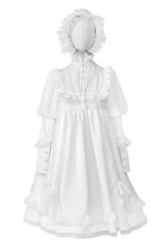 All White Goth Outfit, Ghost Core Outfits, Parasol Outfit, Romantic Outfit Aesthetic, Morute Outfits, White Goth Dress, Dollcore Outfits, White Clothing