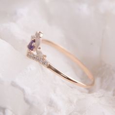 "Amethyst ring, Promise ring gold, Women ring gold, Dainty ring gold, Minimalist ring, Purple stone ring, Amethyst jewelry, Gold ring for her WE OFFER UNLIMITED PERIOD INSTALLMENTS PLAN This is a beautiful, stunning, feminine ring that works well for all occasions, styles, and ages. You will love it! Ring information Main stone: Amethyst Approximate size: 3.0mm Accent stone: Cubic zirconia Metal type: Gold Metal stamp: 14k solid gold Same ring with peridot - https://www.etsy.com/listing/24236383 Fine Jewelry Open Band Birthstone Promise Ring, Fine Jewelry Birthstone Promise Ring With Open Band, Fine Jewelry Open Band Ring With Gemstone, Fine Jewelry Gold Ring With Amethyst, Gemstone Open Band Promise Ring, Open Band Gemstone Promise Ring, Amethyst Promise Ring In Yellow Gold, Yellow Gold Amethyst Jewelry For Promise Ring, Fine Jewelry Amethyst Gold Ring